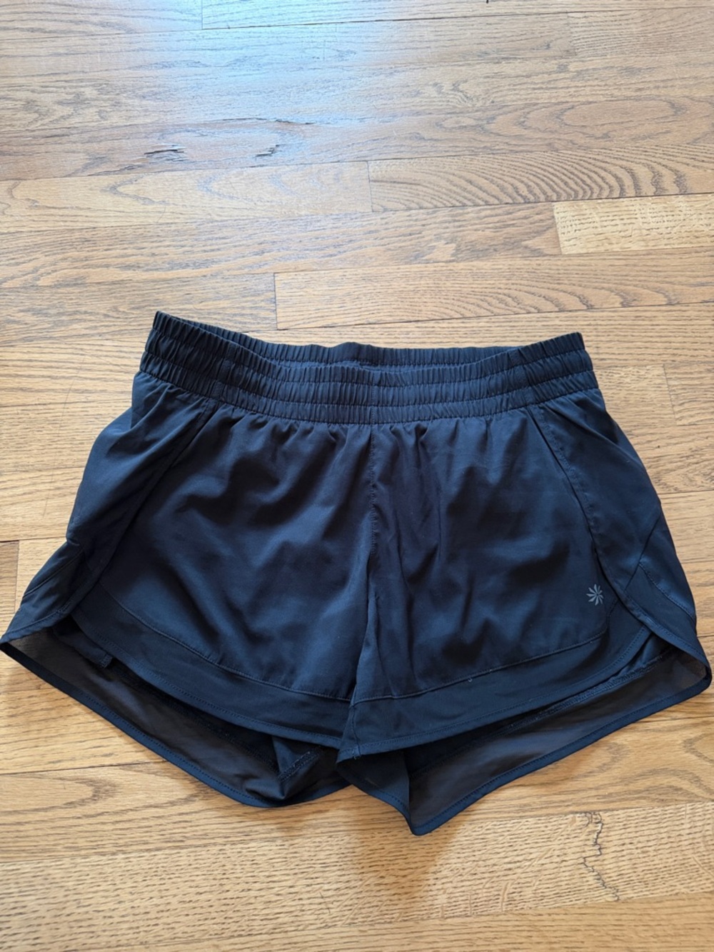 Athleta Black Athletic Layered Running Shorts